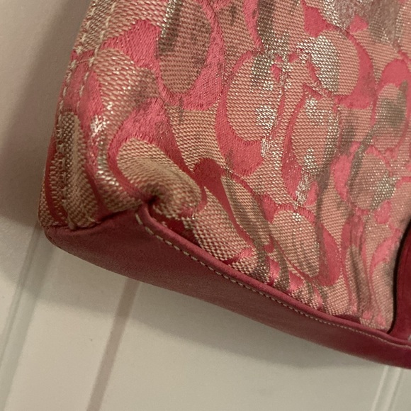 COACH 2005 Rare Vintage Pink & Silver Tie Dye Metallic Tote & Wallet Set Y2K - Picture 15 of 16